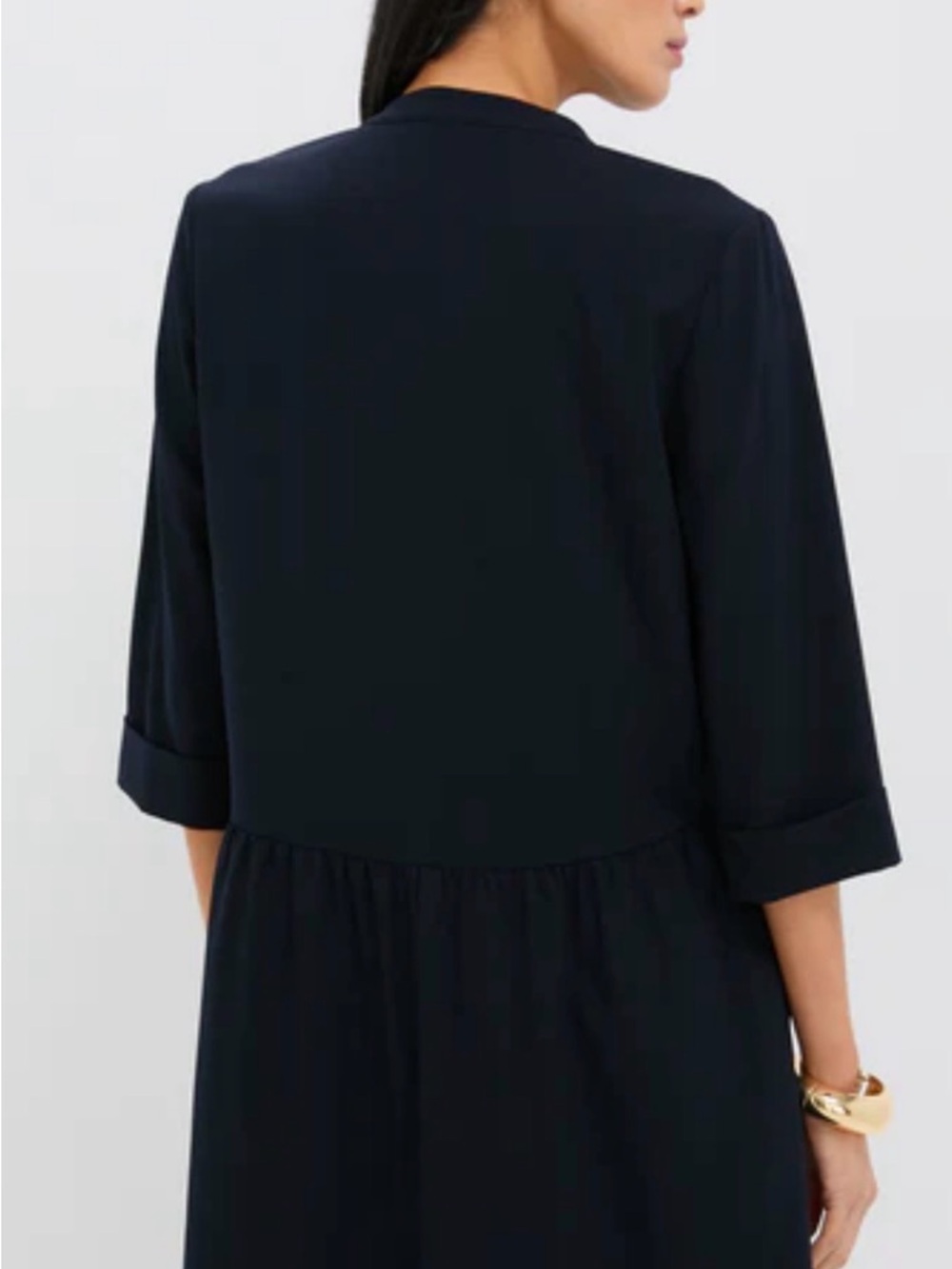 Tuckernuck Navy Blue Crepe Royal Shirt Dress NWT Sz L - Picture 4 of 8